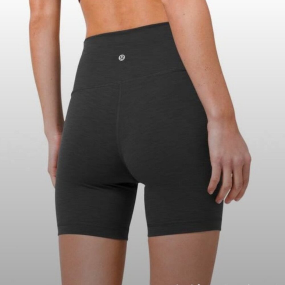 Lululemon high waisted charcoal grey minimalist shorts